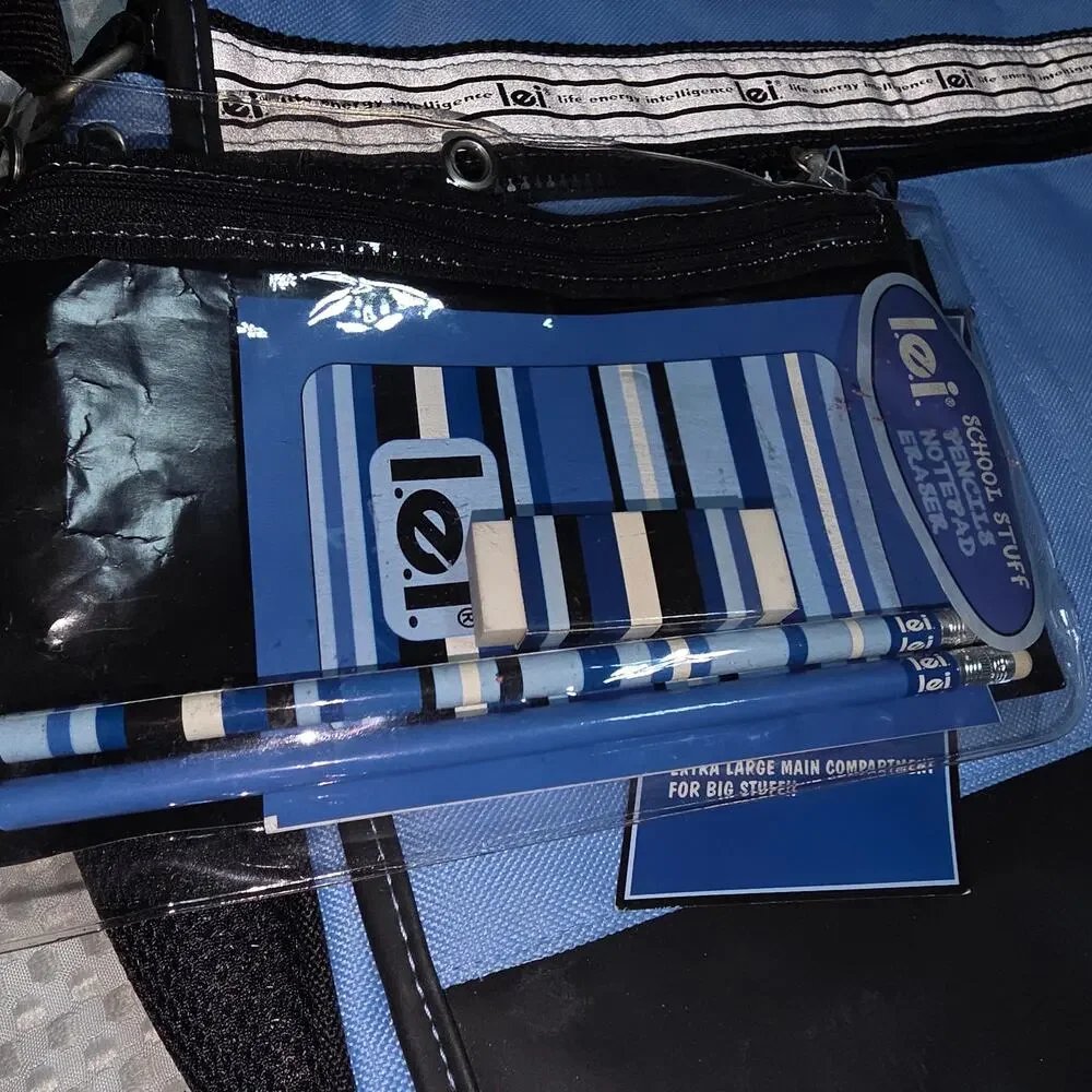 LEI NWT XL MESSENGER CROSSBODY BACKPACK BAG WITH SCHOOL SUPPLIES
